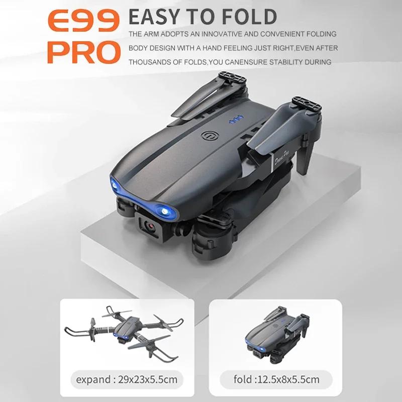 Foldable Mini E99Pro RC Helicopter with 5G WiFi FPV 4K Dual HD Camera Height Hold Wide Angle Professional Drone
