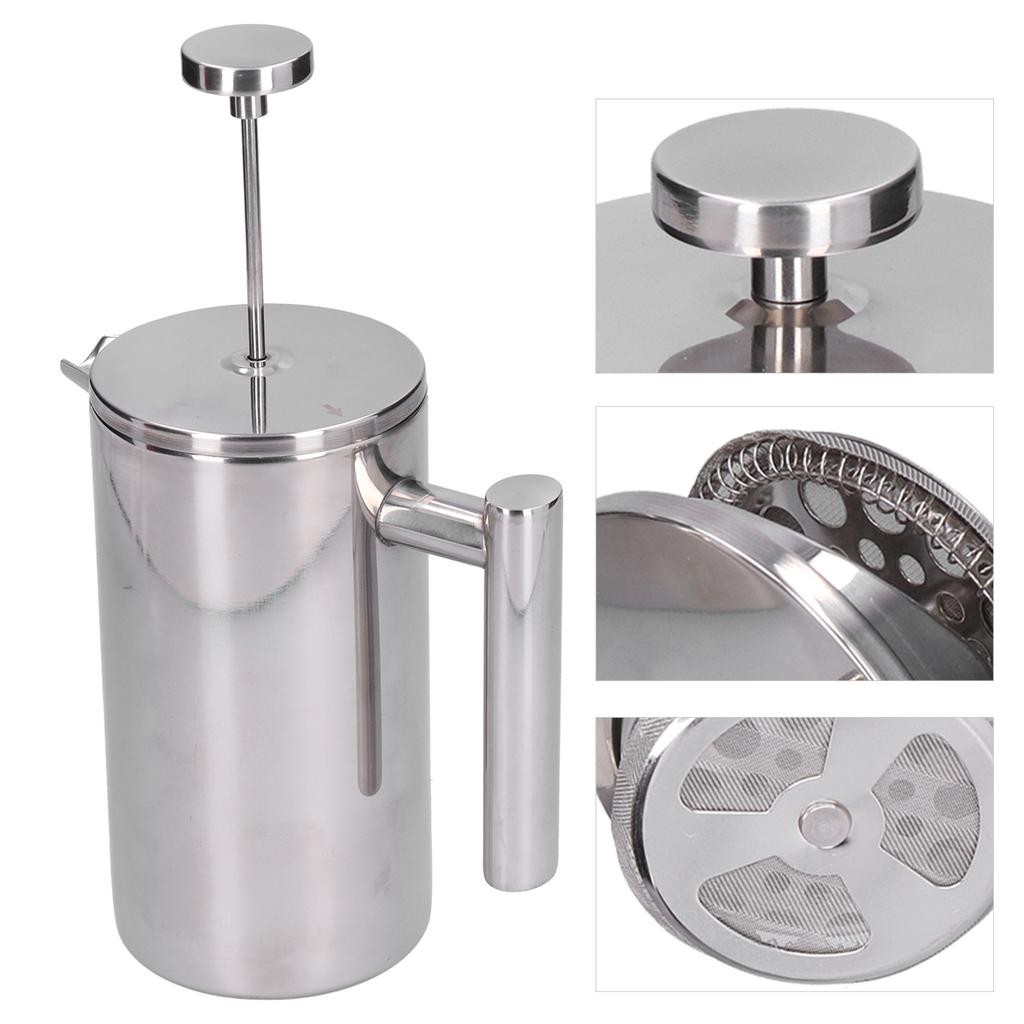 Кофеварка из нержавеющей стали, портативная ручная кофейная чашка, чайник для домашнего офиса, 800 мл