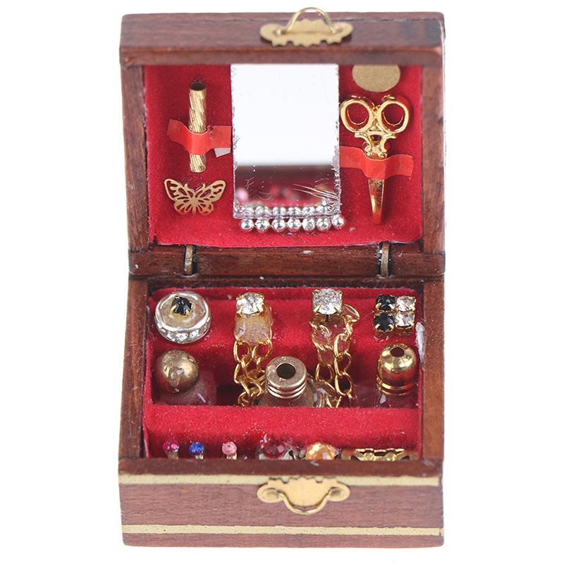 1 шт. Мини-шкатулка для украшений, модель кукольного домика, миниатюры, детские миниатюры для самостоятельного изготовления кукол