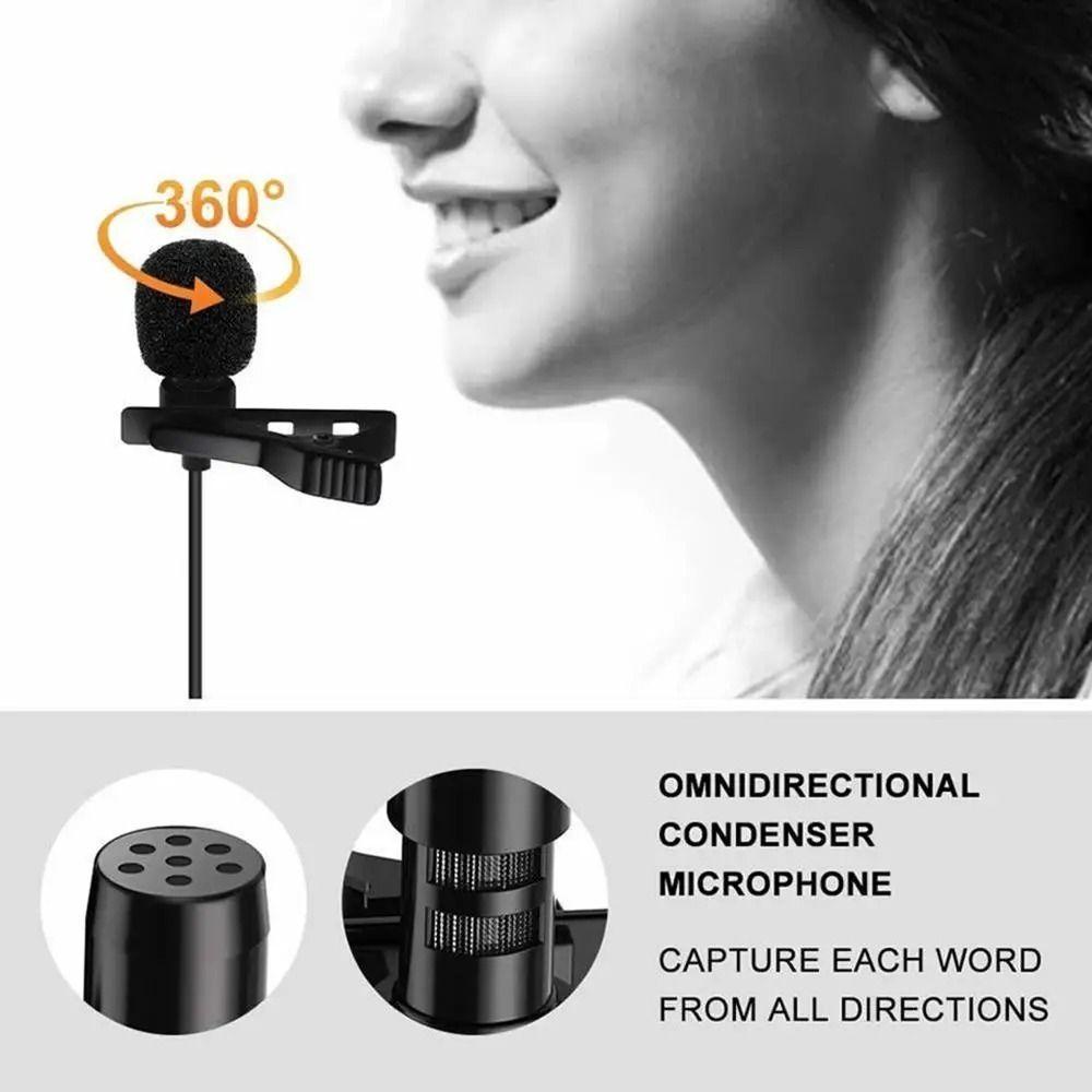 Wired Lapel Microphone Mini Speaker Mic Clip on Lapel Mic for Mobile Phone/PC Laptop For Recording