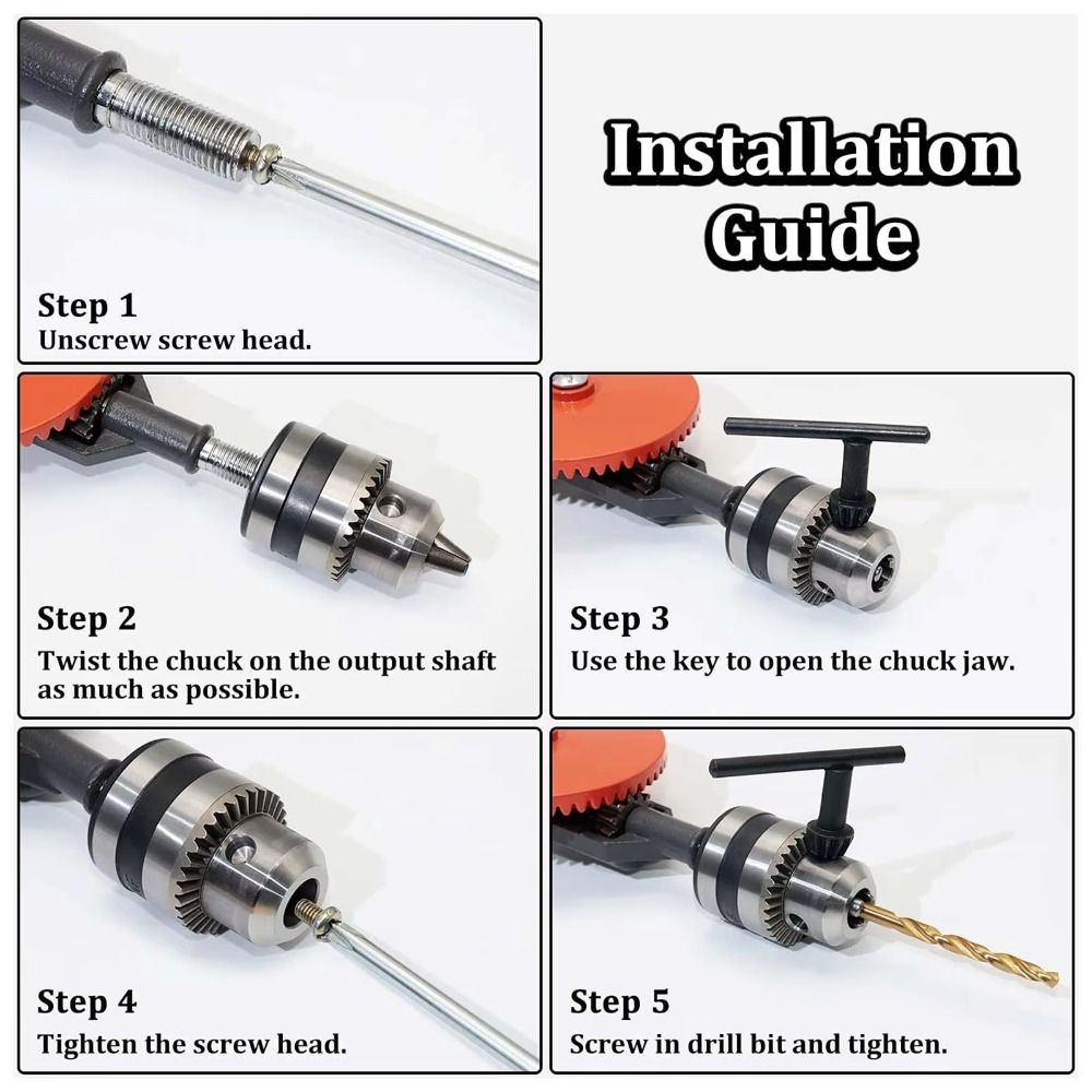 0.6-6 MM Manual Drilling Tool Multi-function Carpenters Bit Brace New Hand Crank Drill