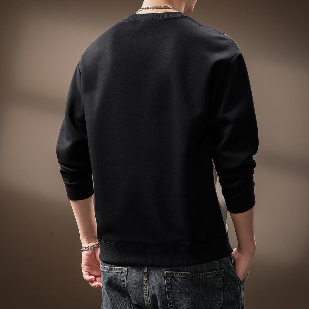 High-End Men's Retro Color Block Patchwork Heavyweight Hoodie, Autumn Arrival