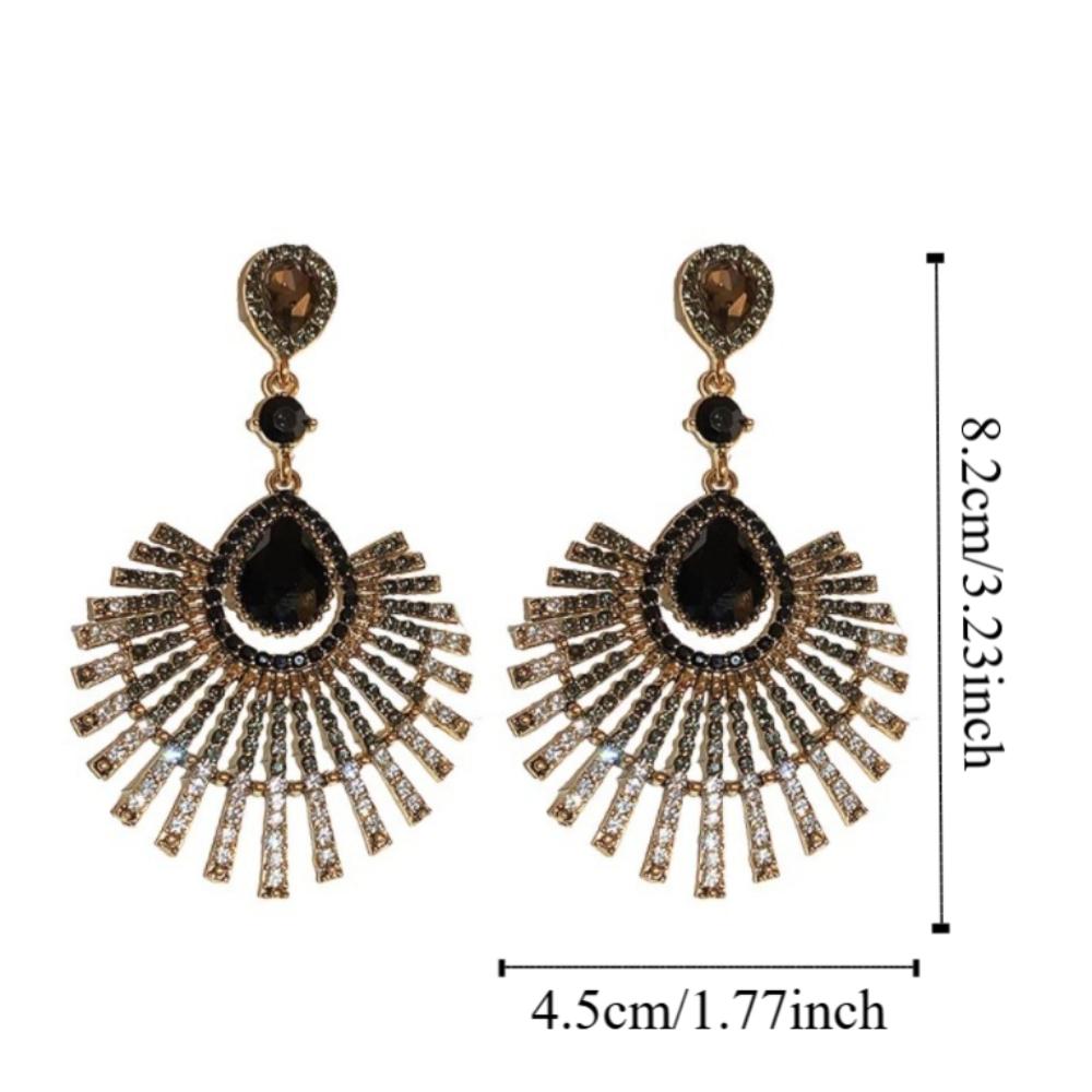 Light Luxury Tassel Dangle Earrings Exaggerated Vintage Earrings Rhinestone Peacock Earrings  Women