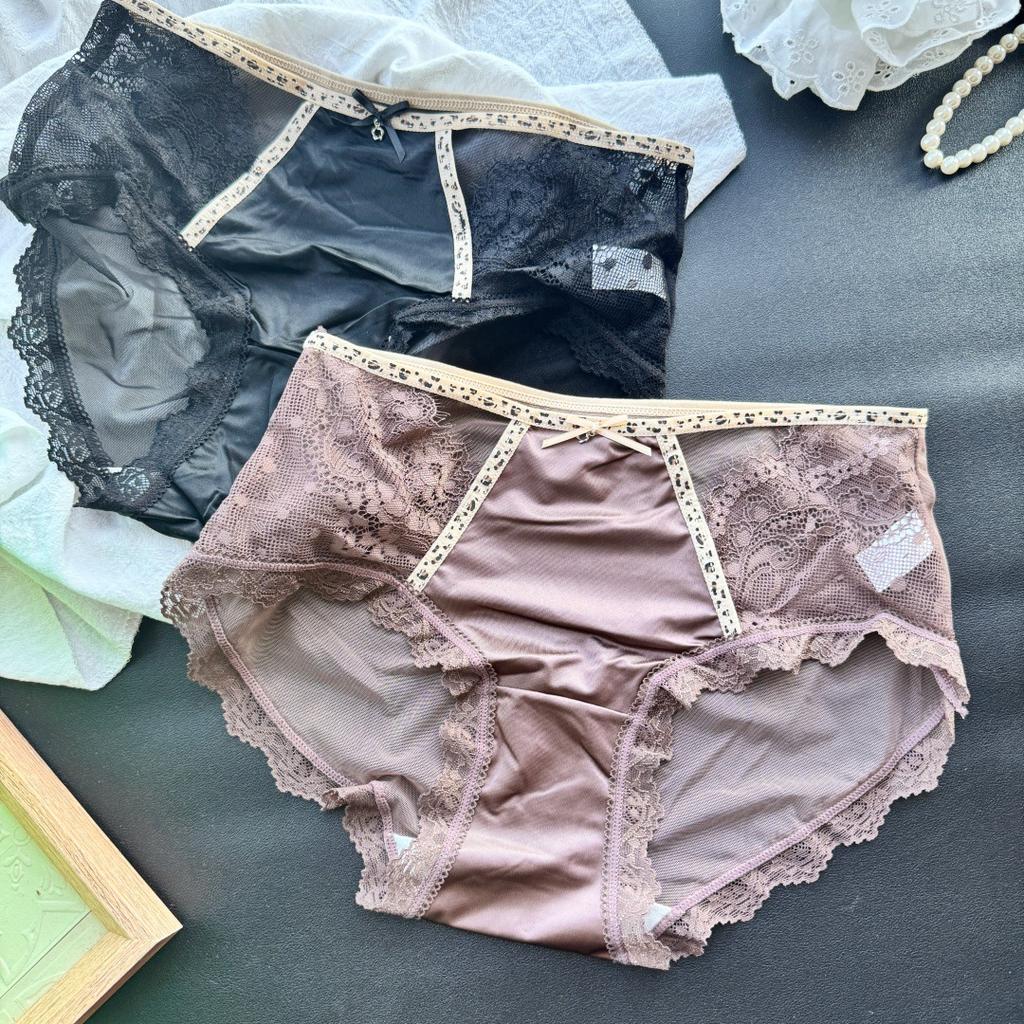 Женские летние трусы-слипы из атласа с принтом леопарда по краю, легкие, с ощущением роскоши и элегантности, с эффектом "ледяного шелка"