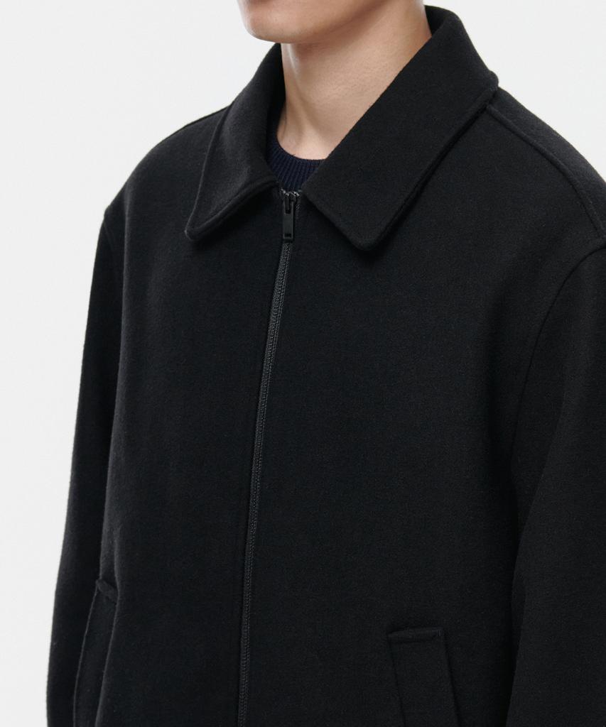 Musinsa Standard Wool Blend Minimal Blouson Jacket [Black]