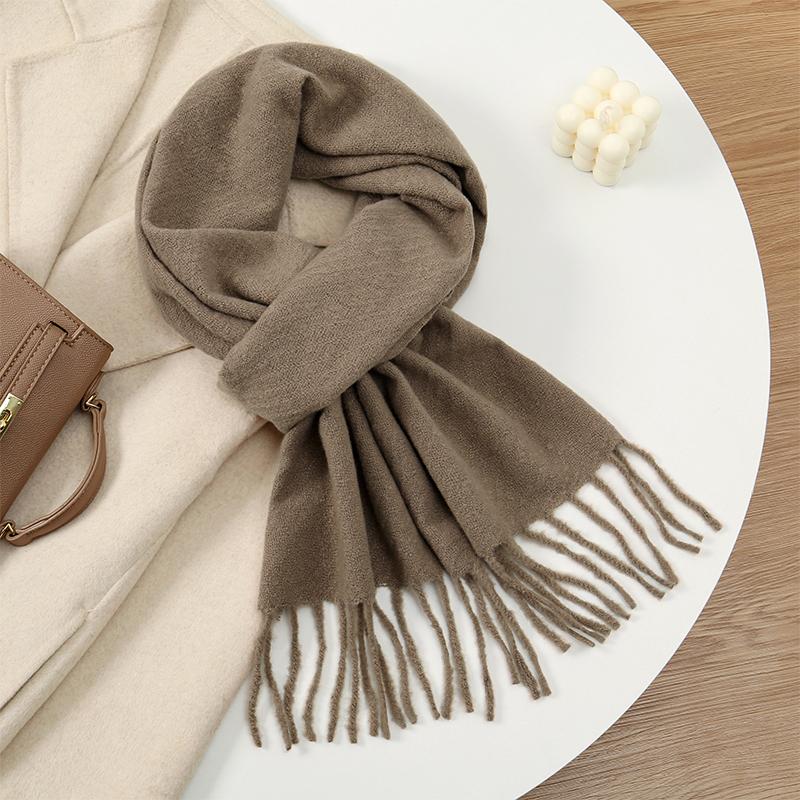 Solid Color Women Imitation Cashmere Winter Warm Scarf Shawls Thick Neckerchief Foulard Echarpe Wrap Designer Unisex Pashmina