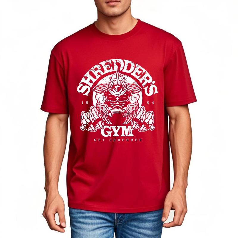 Stylish Unisex Summer tshirt Shredders Gym Get Shredded 1984 Short Sleeve Relaxed Fit ONeck For Men Top Tees Male Teeshirt