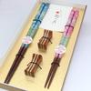 Wakasa Lacquer Hanabiyori Couple Chopsticks with Chopstick Dishwasher Gift Set In Gift Box Rest, Safe,