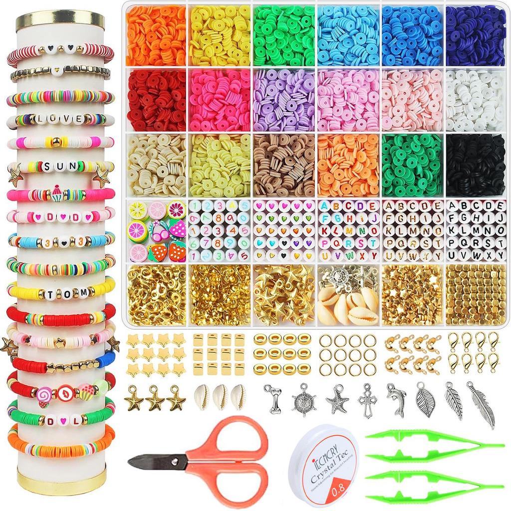 Набор из 28 бусин однотонного цвета для самостоятельного изготовления браслетов и ожерелий