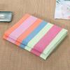 Blue-Gray Striped Cotton Bed Sheet Set - Three-Piece for School Bunk or Single Bed