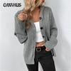 Autumn and Winter Women's Drawstring Knit Cardigan Jacket Solid Colour Hooded Single-breasted Sweater