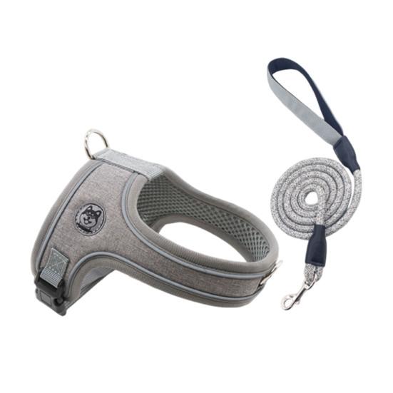 No-Pull Dog Harness Breathable Dog Harness with Reflective Leash Adjustable Fit Mesh Vest Harness