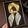 Luxury Fashion Print 70*70cm Silk Square Scarf Women Soft Satin Hairband Neckerchief Tie Female Headband Foulard Bag Ribbon