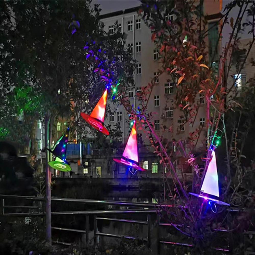 5x Halloween Witch Hats LED String Lights Light Up Outdoor Hanging House Decor