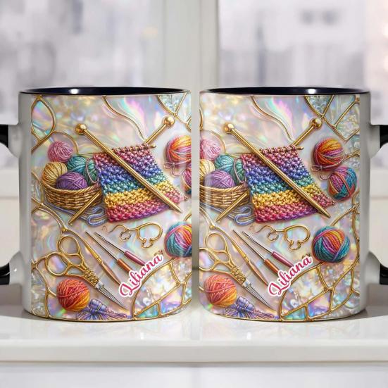 325/450 мл Кружка для вязания и шитья с ручкой, термостойкая керамическая, большой емкости, для чая, молока, воды, подарок для любителя шитья