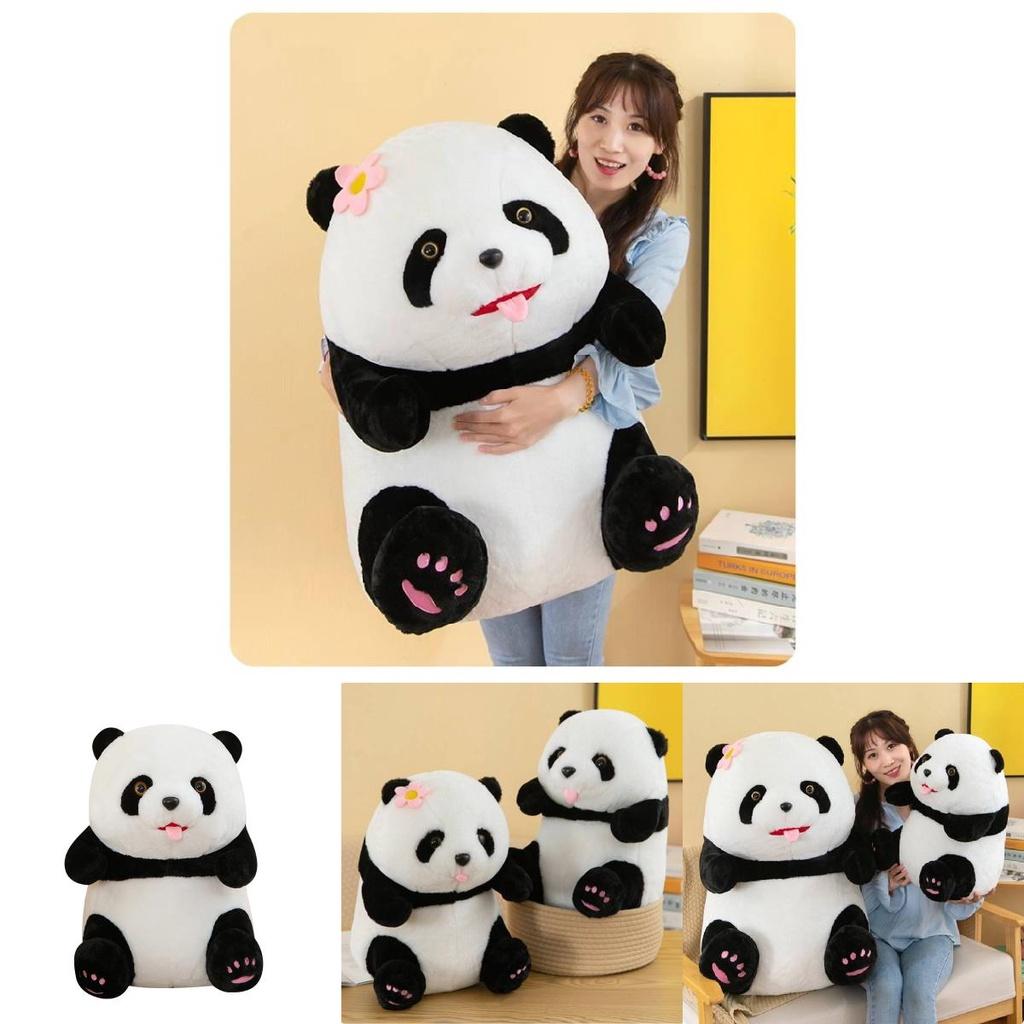 Adorable Panda Stuffed Animal Short Plush High-quality Pp Cotton Filling 35cm Height