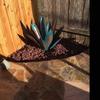 Большая скульптура из текилы в деревенском стиле, металлические растения для патио, двора, домашнего декора, ручная роспись, садовая статуэтка из агавы, украшение для газона, колышек, 27 см