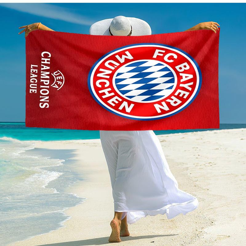 1pc Bayern Munich Beach Towel, Comfortable and Thick, and Swimming/Bath/Picnic/Camping Towel, Suitable for Seaside Beaches