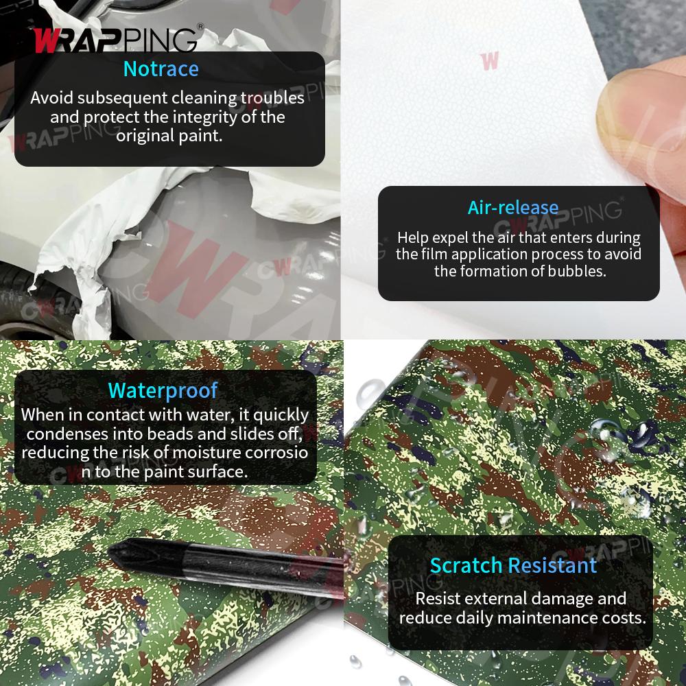 Виниловая пленка для оклейки автомобиля для мотоцикла Водонепроницаемый Тюнинг Автоаксессуары Камуфляжный принт Мотоциклы Самоклеящаяся пленка Наклейка Кузов
