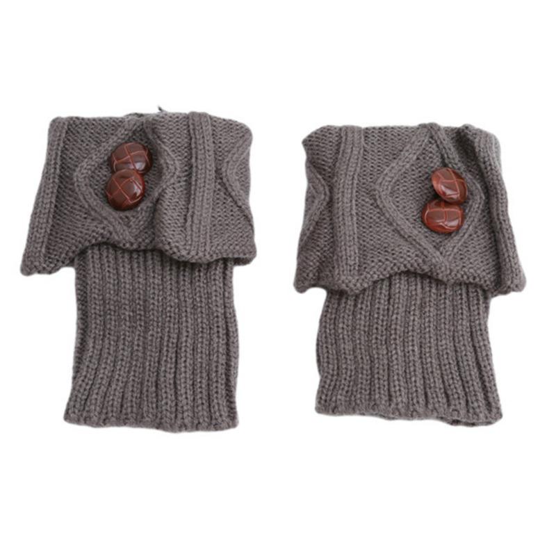 Женские зимние короткие гетры для осени/зимы, короткие сапоги в стиле Лолиты с манжетами и пуговицами, вязаные крючком женские сапоги до колена