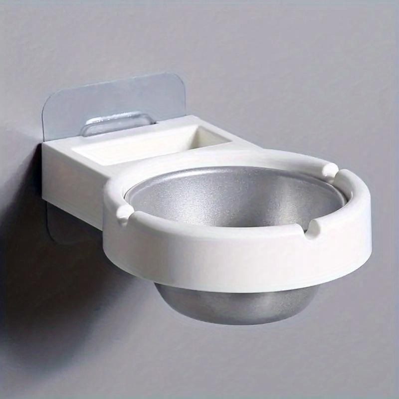 Wall Mounted Windproof Stainless Steel Ashtray Minimalist Design for Home Office Indoor Outdoor Use Smokeless Ashtray
