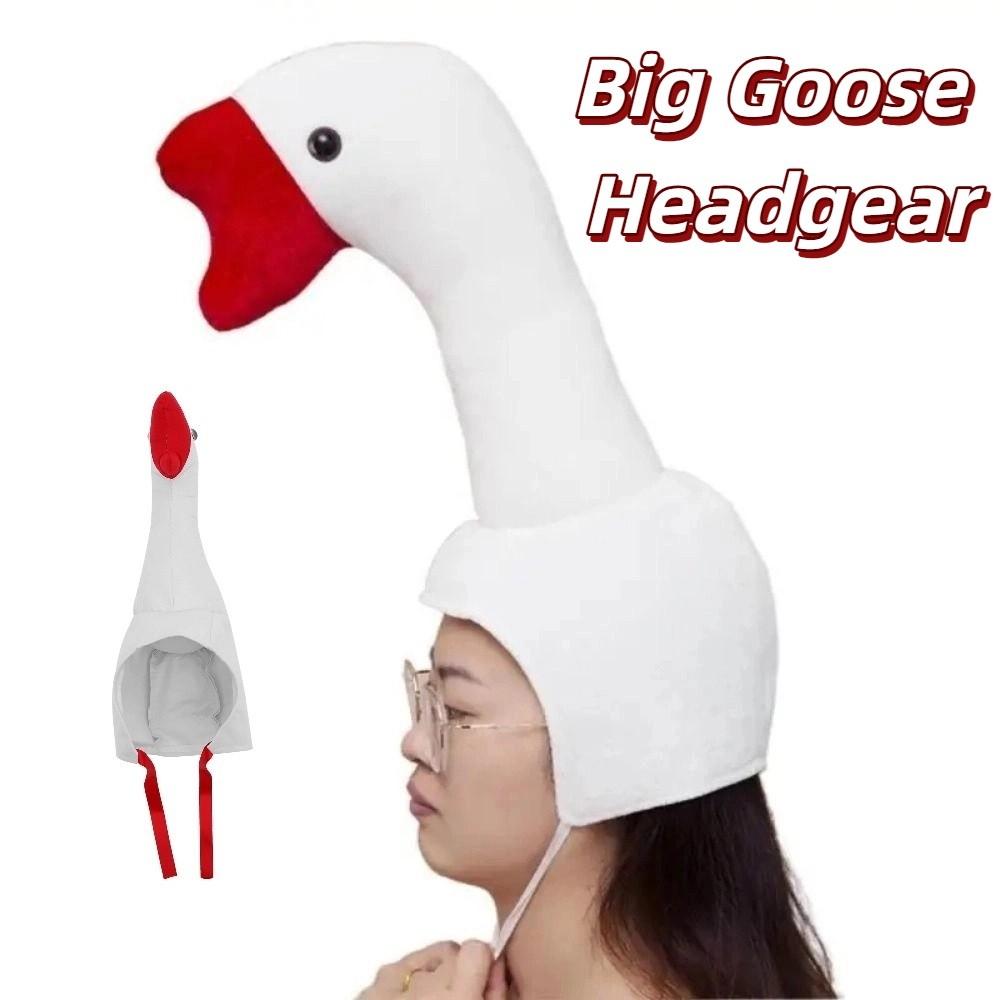 White/Pink Halloween Party Hat Creative Cartoon Goose Hat Big Goose Headgear  Cosplay Costume