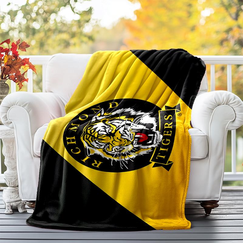 Richmond Tigers Flannel Blanket Soft All-Season Throw, Design for Camping, Car Travel, Hiking Sofa, Bed, Office Perfect Gift for Parties