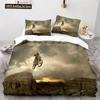 Dirt Bike Duvet Cover Set Motocross Rider Comforter Cover Motorcycle Extreme Sport Game Polyester Bedding Set For Kid Boys Teens