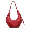 Han large-capacity dumpling bag 2026 new solid color soft leather simple underarm shoulder bag casual messenger bag bag women