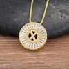 Nidin Name Initials A-Z 26 Zircon Letters Necklace Gold Color Alphabet Clavicle Chain Choker For Women Pendant Collar Jewelry
