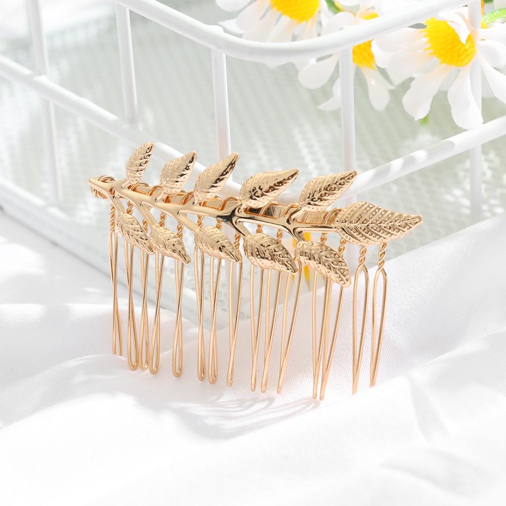 Headwear Bridesmaid Hair Combs Leaves Hair Bands Wedding Hair Crown Bride Headbands Metal Gold Leaf