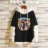 Косплей Luffy ONE PIECE, пальто для косплея, модная повседневная толстовка с капюшоном в стиле аниме, джинсовая куртка, свободная поддельная куртка из двух предметов