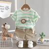 Set Baby Girls Boys 2pcsset Summer Clothes Cotton Sports Striped Lion Tshirt Shorts Children Clothing Tracksuits Set 05years