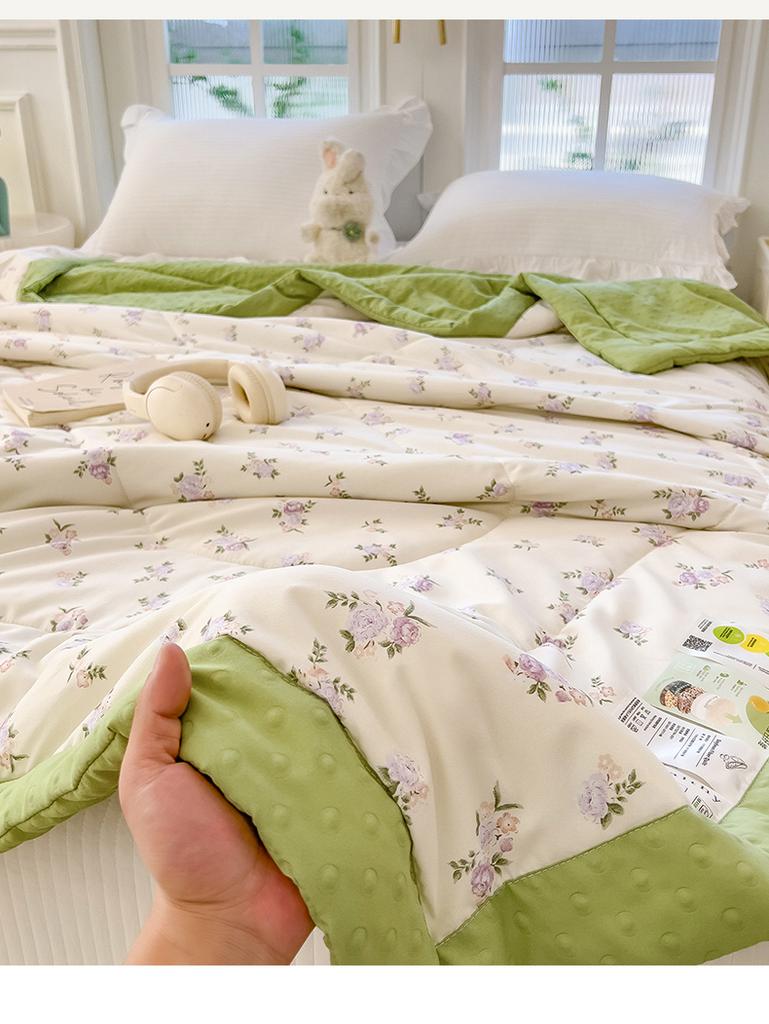 Double Layer Yarn A-Class Printed Soybean Velvet Summer Cool Quilt