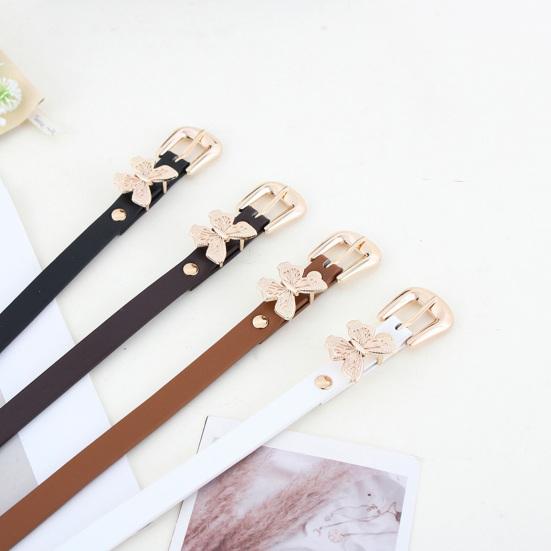 Женский ремень из искусственной кожи с пряжкой в виде бабочек, регулируемой длины, пояс для платья, рубашки, топов, универсальный ремень