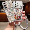 Красочный кожаный чехол-шнурок с цветочным принтом для Samsung S26 S25 Ultra S24 S23 S22 Plus S21 FE A16 A17 A26 A36 A37 A54 A55 A56 A57 5G