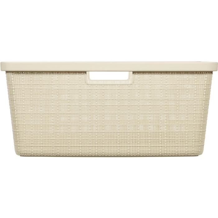 Corbeille à Linge - 46 L - Beige & Jute - Curver