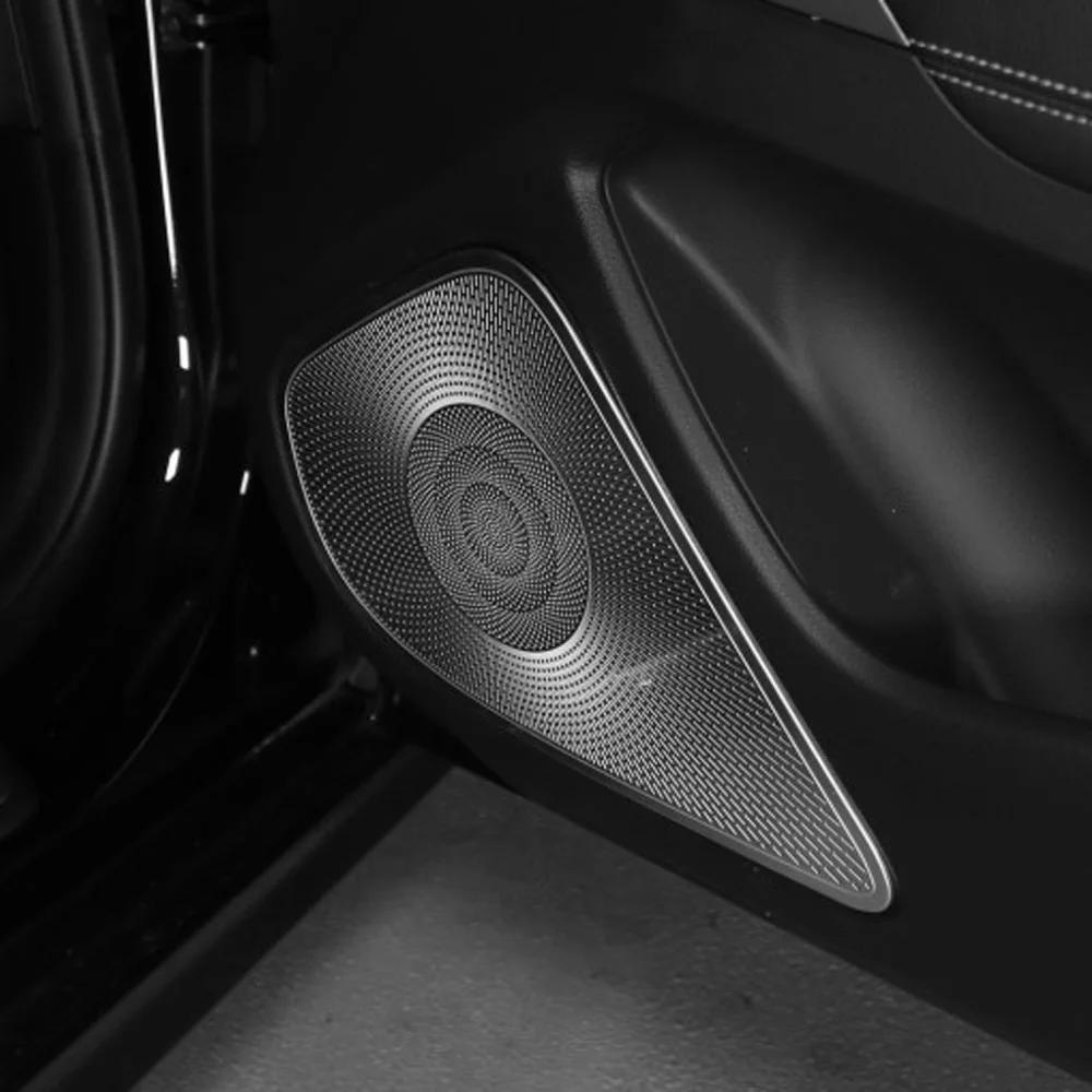 For Genesis G70 2019-2026 Silver Stainless Steel Car Door Speaker Decoration Covers Trim Car Supplies