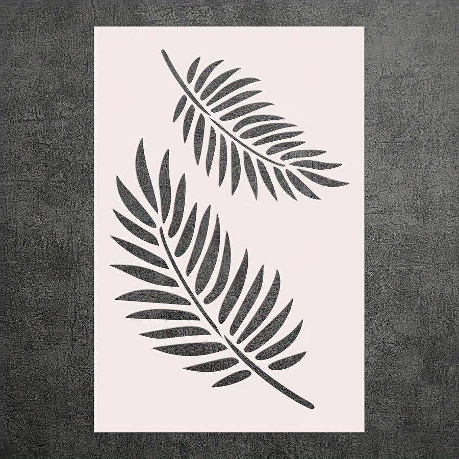 1PC 11.8x17.7 inch Palm Leaf Stencil for Wall and Furniture Painting, Reusable Tropical Plant Template for Home Art DIY