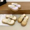 2025 Spring and Summer Internet Celebrities Popular Thick-soled Heightening Bag Head Half Slippers Women Wear Fashion Pearl Mary Jane Shoes