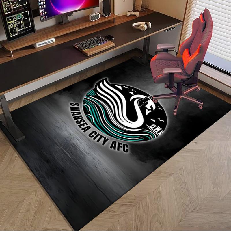 Swansea City Afc Crest Area Rug for Office, Chair Rug, Decorative Carpet Livingroom Mat, Large Size Fan gifts Christmas gifts