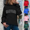 Women's Fashion Casual New Year Print Hooded Sweatshirt Loose Sports Pullover