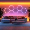 RGB Шестиугольная Настенная Лампа Управление Музыкой Работа через Приложение Регулируемая Скорость 16 358 Светодиодная Шестиугольная Панель для Игр Стриминга Домашнего Интерьера Динамическое Освещение