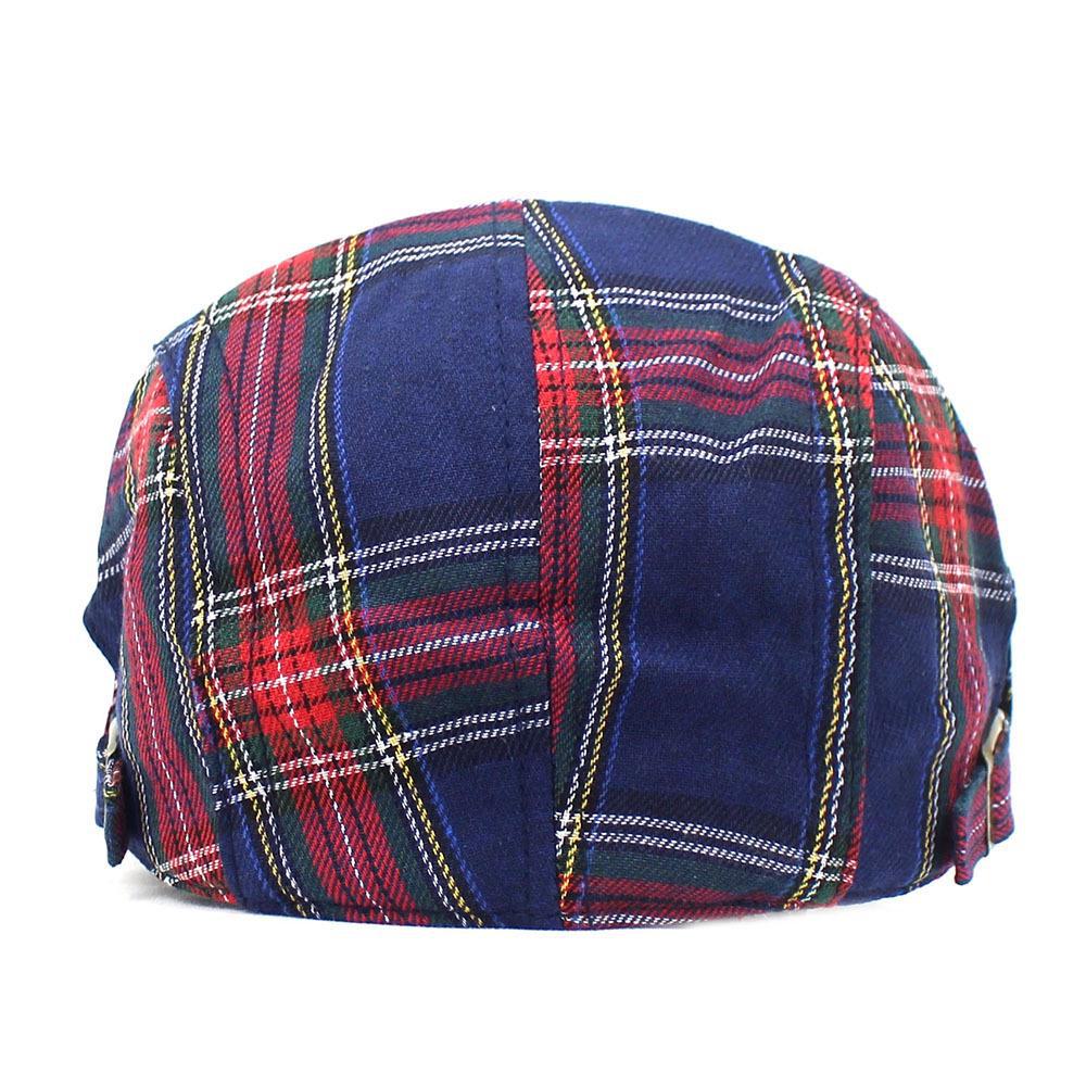 2022 British Retro Plaid Beret for Men & Women - Spring/Autumn Casual Cotton Duckbill Hat with Curved Brim