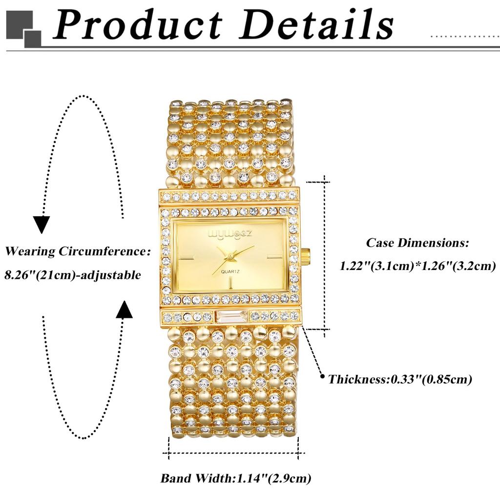Часы Симпатичный браслет Водонепроницаемый аналоговый дисплей Широкие кварцевые часы Модные часы Золотой подарок Женские золотые - День рождения, Годовщина, Рождество,