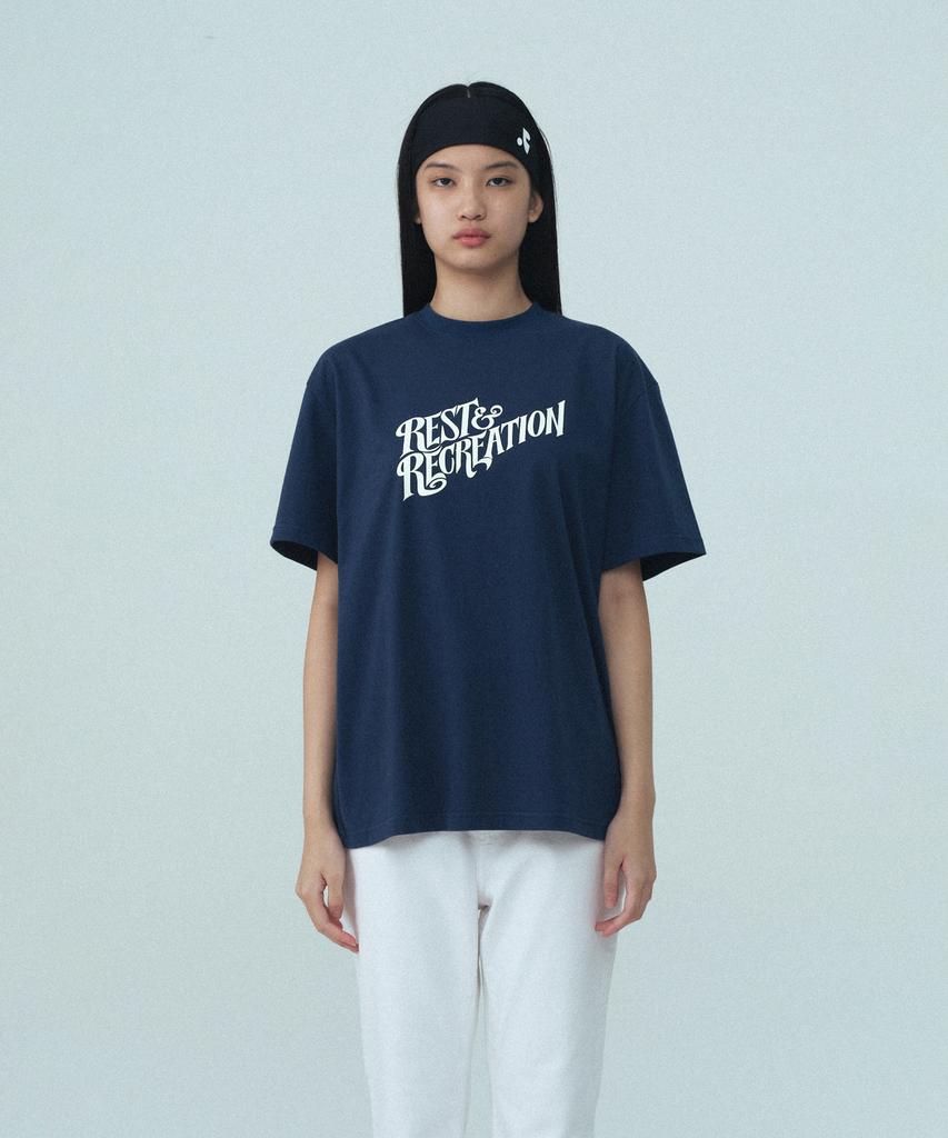 REST&RECREATION Oversized Wave Logo T-Shirt - Navy