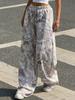 Подростковая мода 2025 Камуфляжный принт Эластичная талия Широкие брюки