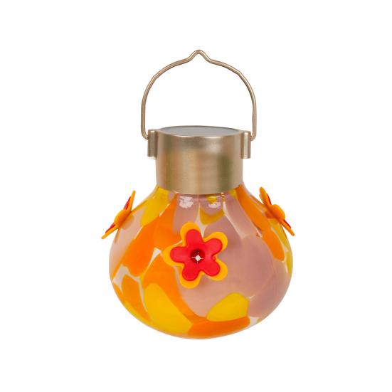 Кормушка для колибри с солнечной подсветкой, водонепроницаемая, для подвешивания на улице, в саду, во дворе, с автоматическим освещением, полуавтоматическая, стеклянная, для кормления птиц