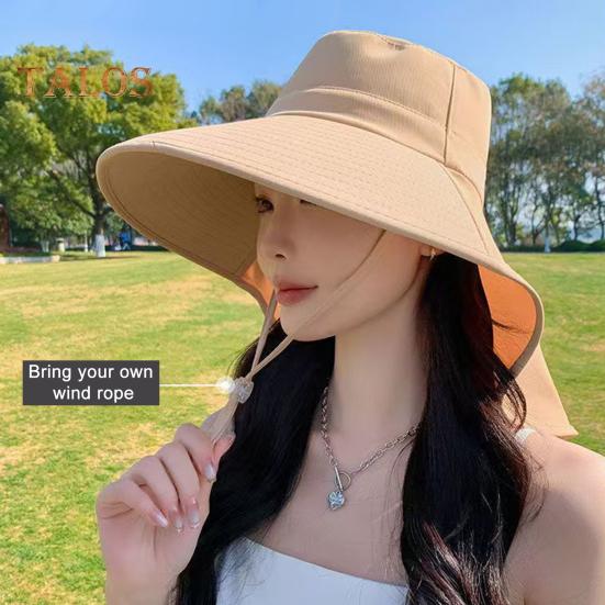 Женская шляпа от солнца с большими полями, солнцезащитный дизайн, дышащая шляпа с защитой от ультрафиолета, однотонная, регулируемая, с завязками, шляпа для чая на открытом воздухе