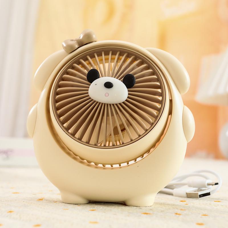 USB Rechargeable Puppy-Themed Fan, 3-Speed Adjustable, Ideal for Desktop and Bedside Use